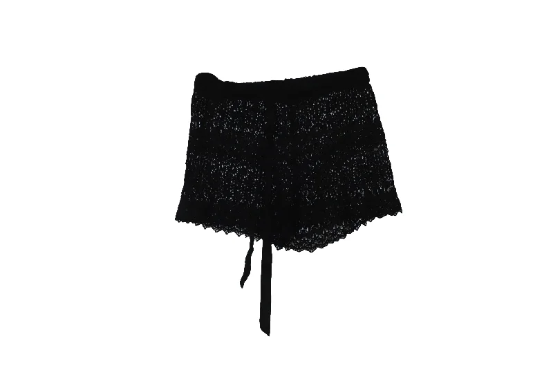 Printed Animal Print Women Shorts for a Wild and Stylish AppearanceMiguelina Crochet Lace Shorts in Black Cotton