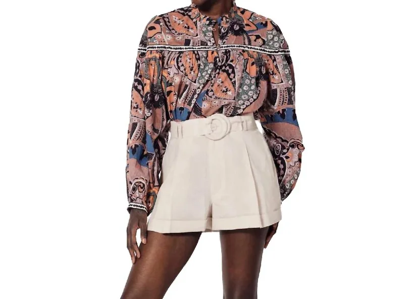 Printed Animal Print Women Shorts for a Wild and Stylish AppearanceOscar Short In Pale Champagne