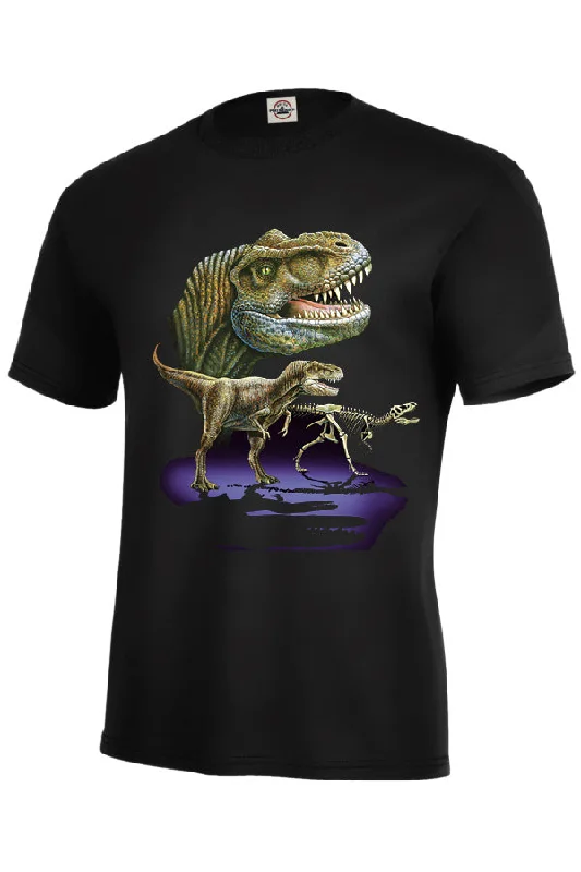 Long Sleeve Women T Shirt for Cooler WeatherAdult Rex Trio T-Shirt (T-rex t-shirt)