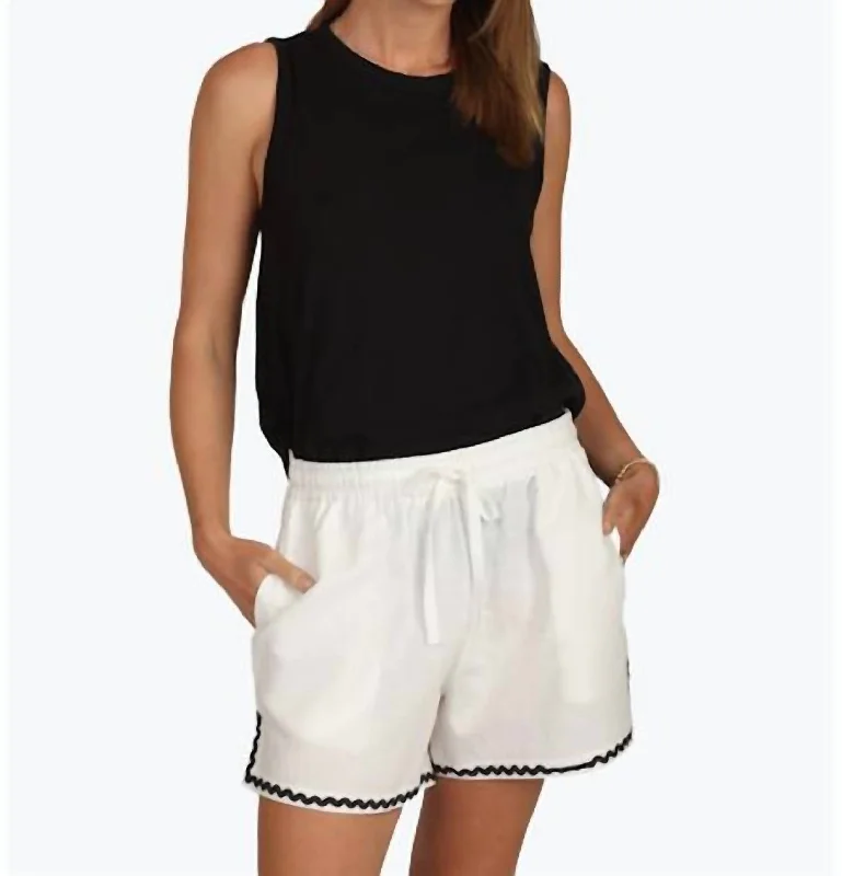 Elastic Waist Women Shorts for Easy Wear and ComfortSara Short In White