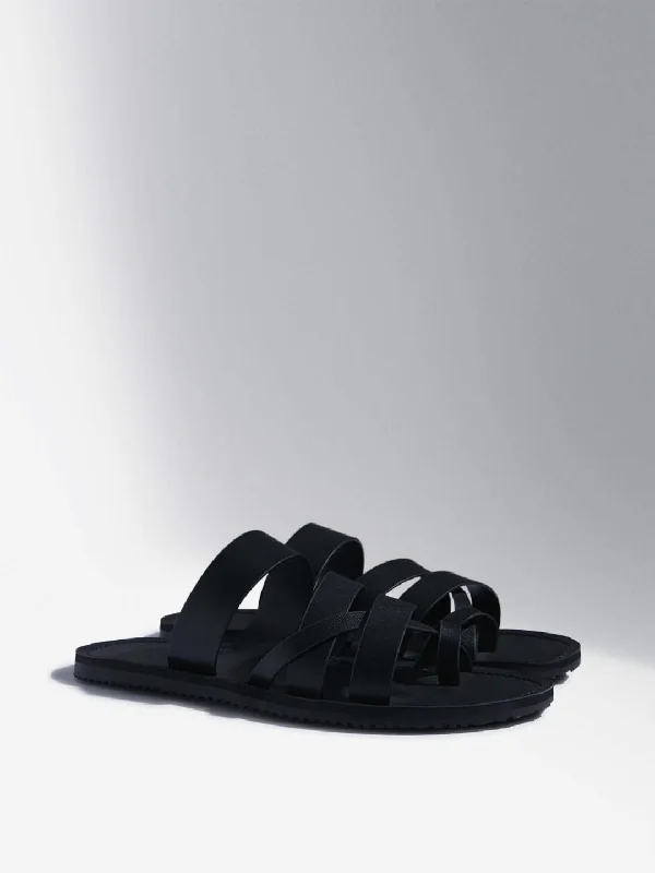 Twill Women Shorts with a Smooth Texture and DurabilitySOLEPLAY Black Strappy Leather Sandals