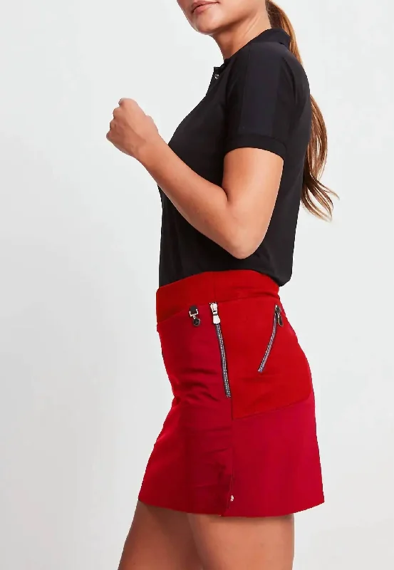 High - Waisted Women Shorts for a Retro and Flattering LookSuzette Sport Luxe Skort In Atomic Red