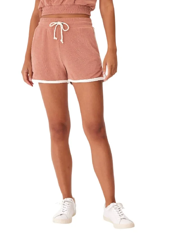 Ruffled Hem Women Shorts to Add a Feminine TouchTephanie Colorblock Terry Short In Dune/ecru