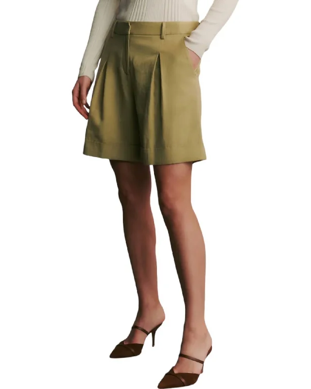 Cargo Women Shorts with Multiple Pockets for FunctionalityThompson Cotton Linen Short In Sage