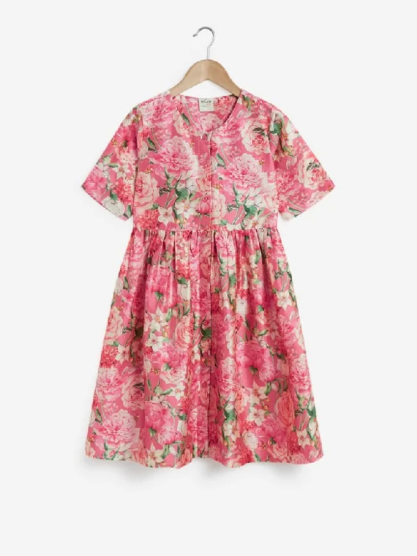 Belted Women Shorts to Enhance the WaistlineUtsa Kids Pink Floral Fit-And-Flare Dress
