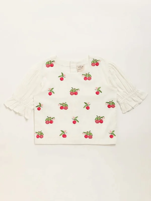 Stretchable Women Shorts for Maximum MobilityUtsa Kids White Embroidered Top (8 -14yrs)
