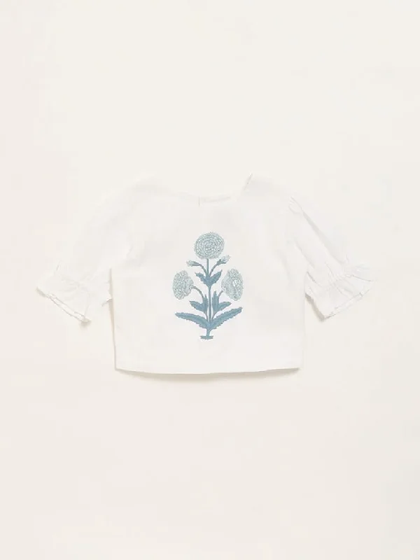 Cuffed Women Shorts for a Laid - Back and Trendy LookUtsa Kids White Floral Printed Top (2 - 8yrs)
