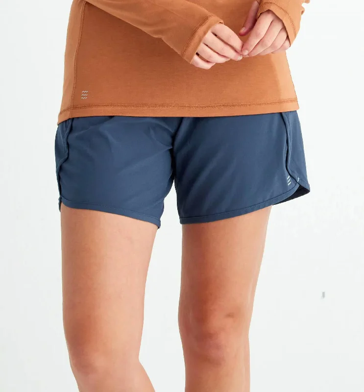 Leather Look Women Shorts for an Edgy and Chic StyleWomen's Bamboo Lined Breeze Short In Blue Dusk Ii