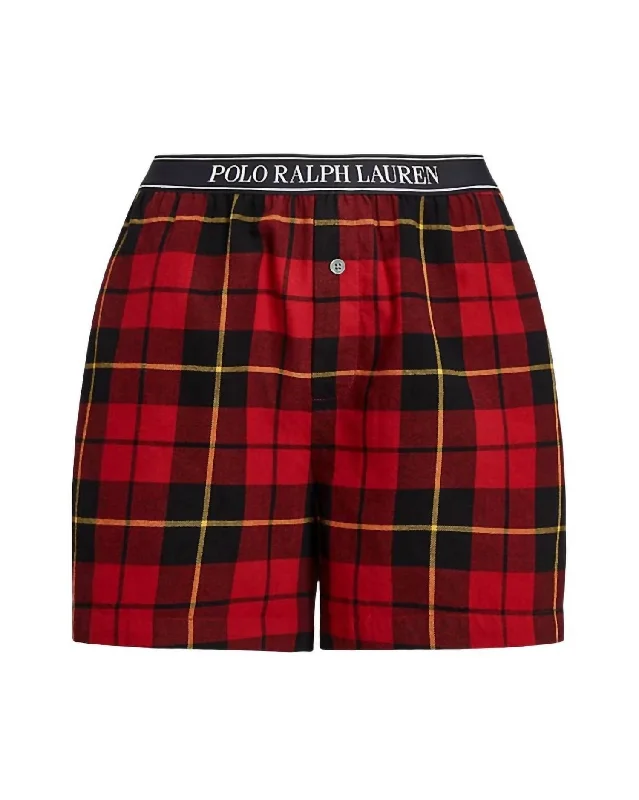 Ruffled Hem Women Shorts to Add a Feminine TouchWomen's Flannel Boxer Short In Wallace Plaid