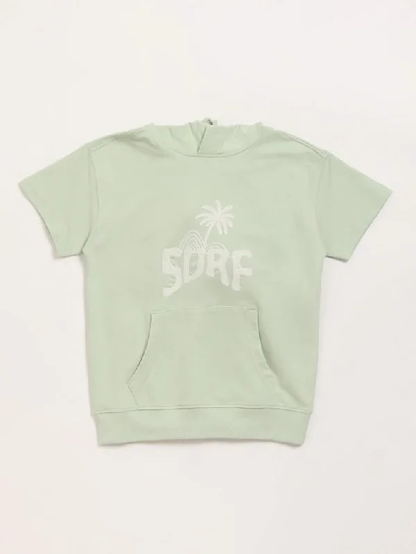 Twill Women Shorts with a Smooth Texture and DurabilityY&F Kids Green Hoodie T-Shirt