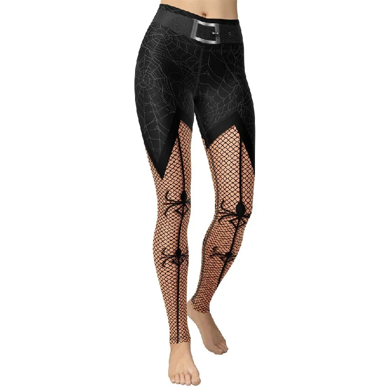 Plus Size Women's Printed Tight Trousers in Floral Patterns for a Spring - Inspired OutfitNaughty Halloween Yoga Leggings